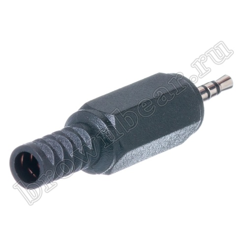Разъём mini Jack 2.5мм, 4 контакта, стерео штекер, пластмассовый корпус AUD-32 фото 4