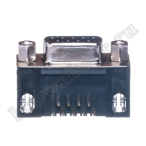 Разъем D-SUB 9 контактов, гнездо на плату, прямой угол 9.4мм DRB-9FB фото 2