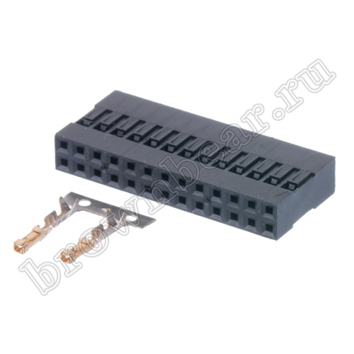 Разъем 2х13 гнездо на кабель, шаг 2.54мм, с контактами