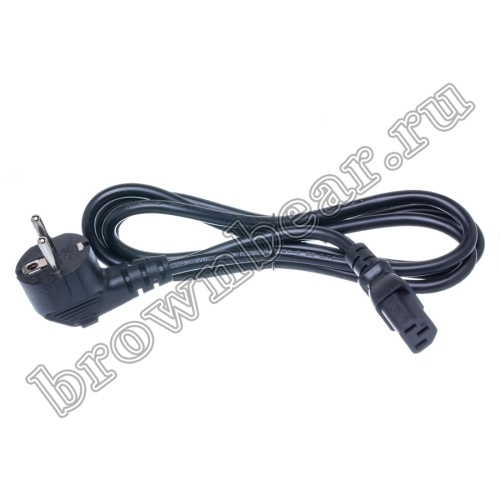 Кабель (шнур) питания 220В IEC320, CEE7/7 - C13, прямой, черный, 10А (3x0.75мм²), 1.8 метра фото 2