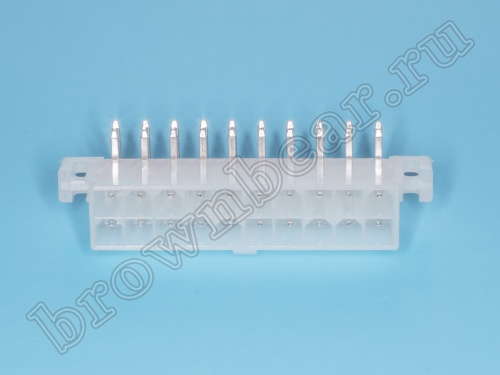 Разъем питания Mini-Fit 20 контактов, вилка на плату, прямой угол, под винты, шаг 4,2мм MF-20MRB фото 4