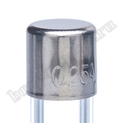 Предохранитель 5х20 мм, цилиндрический, стеклянный, быстрый, 0.25А/250В (GFE) фото 6