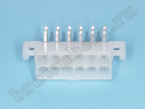 Разъем питания Mini-Fit 12 контактов, вилка на плату, прямой угол, под винты, шаг 4,2мм MF-12MRB фото 4