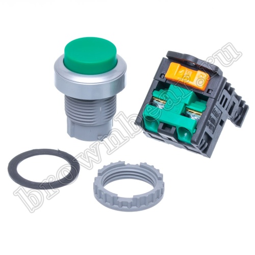 Кнопка управления выступающая, с фиксацией, d 30 мм, НР, зеленая TN2BAG-1A фото 7