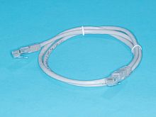 Патч-корд UTP RJ-45, категория 5e, литой, 1 метр, серый 