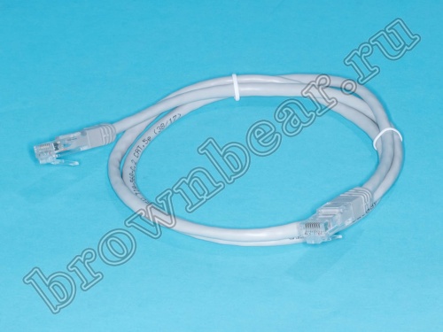 Патч-корд UTP RJ-45, категория 5e, литой, 1 метр, серый 