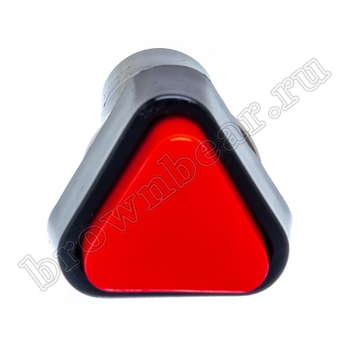 Кнопка с фиксацией, треугольная на блок, НР, 220В, красная PSW-6FC-R фото 5