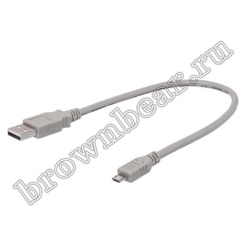 Кабель интерфейсный USB, type А - type micro USB, вилка - вилка, 0.3 метра