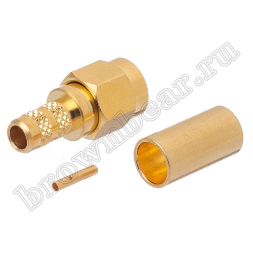 Разъем RP-SMA Amphenol, гнездо на кабель RG-58, обжимной, позолоченный 132113RP фото 8