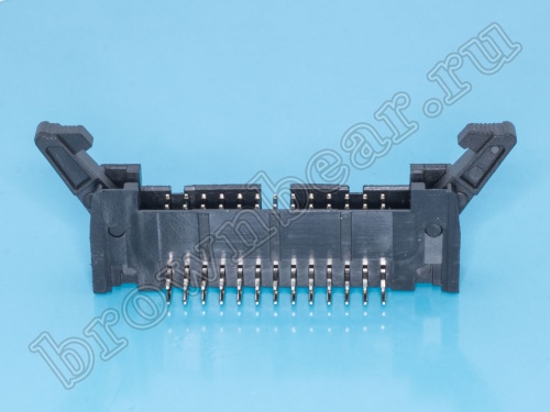 Разъем IDC 2х13 вилка на плату, шаг 2.54мм, с защелками, прямой угол SCM-26R фото 5