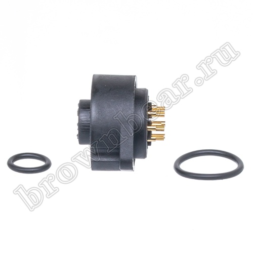 Разъём промышленный круглый серии RD-24 7 контактов, гнездо на блок фото 3