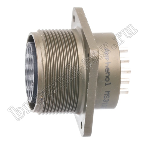 Разъём Amphenol серии MS, 19 контактов, розетка на блок, тип 22, резьбовой MS3102E-22-14S фото 3