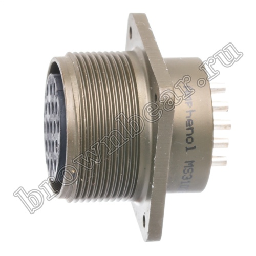 Разъём Amphenol серии MS, 19 контактов, розетка на блок, тип 22, резьбовой MS3102E-22-14S фото 3