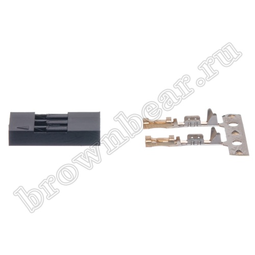 Разъем 1х3 гнездо на кабель, шаг 2.54мм, с контактами фото 3