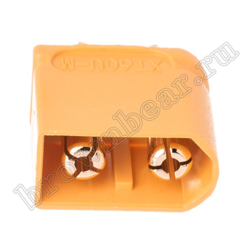 Разъем питания XT60 для АКБ, 2 контакта, штекер на кабель XT60U-M.G.Y фото 5