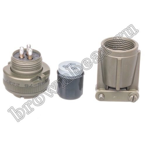 Разъём Amphenol серии MS, 3 контакта, розетка на кабель, тип 14S, резьбовой MS3106E-14S-7S фото 6