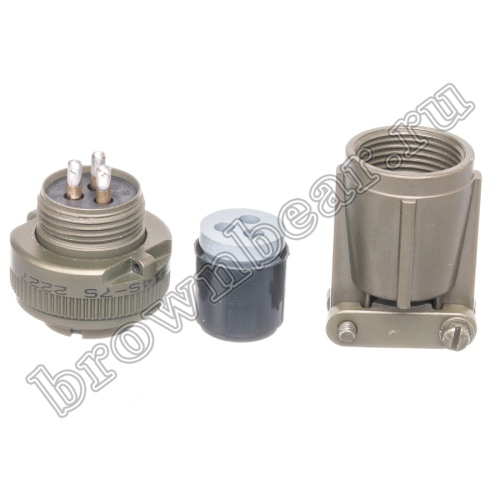Разъём Amphenol серии MS, 3 контакта, розетка на кабель, тип 14S, резьбовой MS3106E-14S-7S фото 6