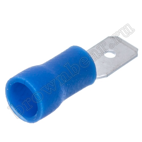 Клемма плоская обжимная 4.8 мм, вилка на провод 1.5 - 2.5 мм², изолированная, кратно 100шт., РПИ-П TAI4.8-2M фото 4
