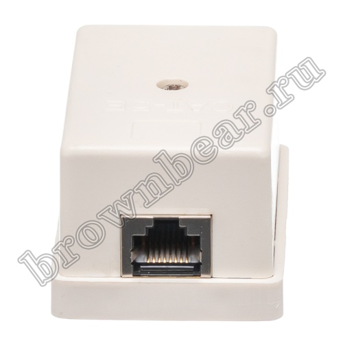 Розетка компьютерная накладная одинарная RJ-45 категории 5е, тип KRONE, экранированная, белая  фото 6