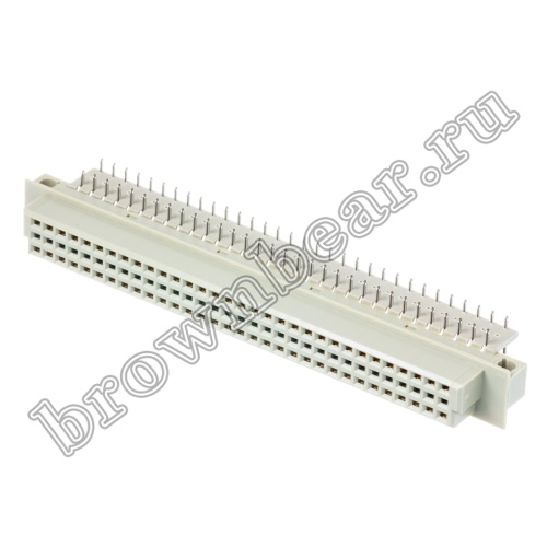 Разъём DIN 41612 64 контакта, розетка, прямой угол, 3 ряда