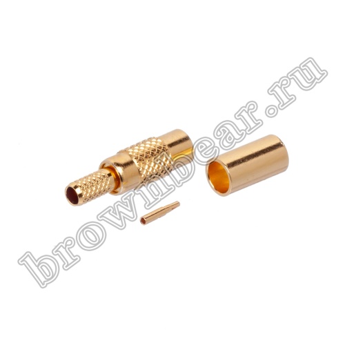 Разъем MMCX гнездо на кабель RG-174,188,316, обжимной, Amphenol, MMCX6121A1-3GT30G-316U-50 MMCX-C174J фото 2