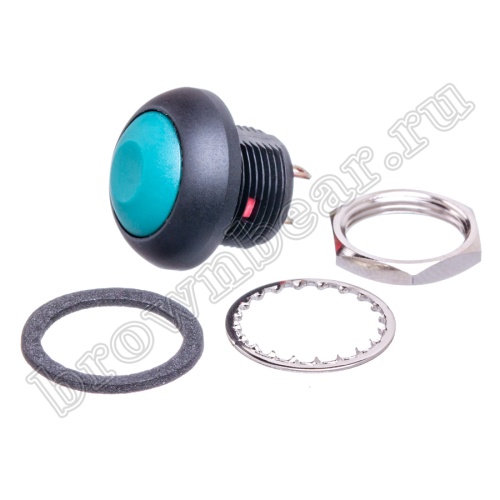 Кнопка влагозащищенная IP67 без фиксации, 12мм круглая на блок, НР, зелёная PSW-7-E фото 6