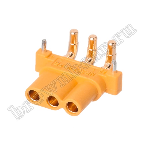 Разъем питания MR30 для АКБ, 3 контакта, розетка на плату угловая MR30PW30-F.G.Y