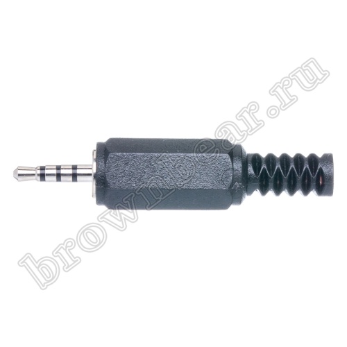 Разъём mini Jack 2.5мм, 4 контакта, стерео штекер, пластмассовый корпус AUD-32 фото 2