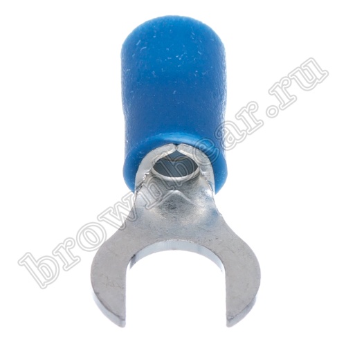 Клемма вилочная обжимная тип "U" 5.3 мм на провод 1.5 - 2.5 мм² круглая, изолированная, кратно 100шт. TYRI-2-5 фото 5