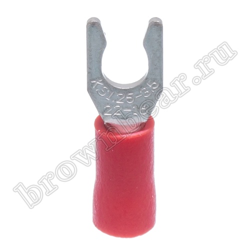 Клемма вилочная обжимная тип "U" 3.7 мм на провод 0.5 - 1.5 мм² с защелкой, изолированная, кратно 100шт. TYLI-1.25-3 фото 5