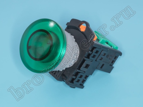 Кнопка управления грибок, с подсветкой, без фиксации, d 38 мм, НР, зеленая TN2IM2GN-1A фото 2