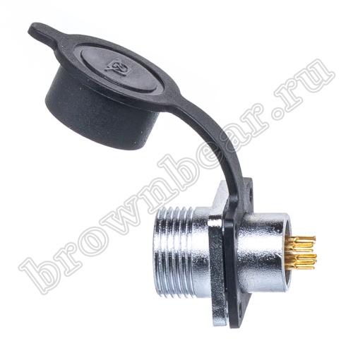 Разъём М14 4 контакта розетка на блок, квадратный фланец фото 6