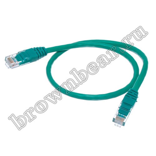 Патч-корд UTP RJ-45, категория 5e, литой, 0.5 метра, зеленый 