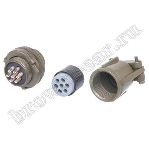 Разъём Amphenol серии MS, 7 контактов, вилка на кабель, тип 16S, резьбовой MS3106E-16S-1P фото 6