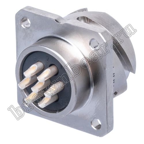 Разъем Amphenol серии 97B, ACA-B, 7 контактов, розетка на блок, байонет 97B3102E-16S-1S(A23) фото 5