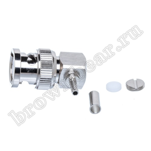 Разъем BNC штекер на кабель RG-174U, угловой, обжим BNC-LC174P фото 6