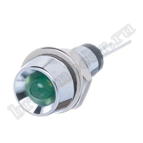 Светодиод в корпусе индикаторный, зеленый, 12.0 mcd