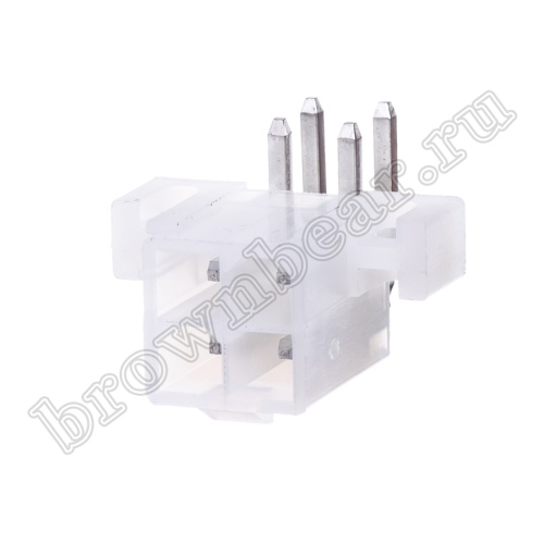 Разъем питания Mini-Fit 4 контакта, вилка на плату, прямой угол, под винты, шаг 4,2мм MF-4MRB