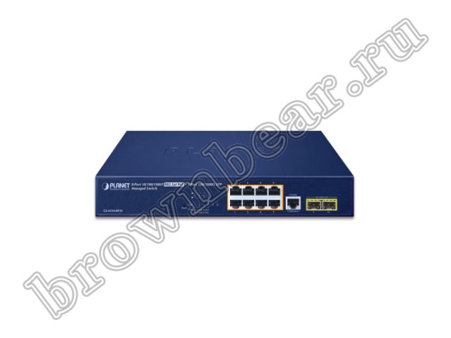 GS-4210-8P2S Управляемый L2+ коммутатор Planet,  8 портов 10/100/1000Мбит/с 802.3at РоЕ 120 Ватт, 2 порта SFP 100/1000Мбит/с фото 2