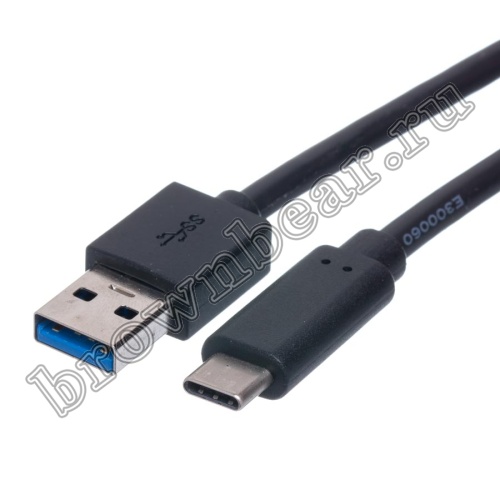Кабель интерфейсный USB 3.0, type А - type C, вилка - вилка, черный, 1 метр фото 3