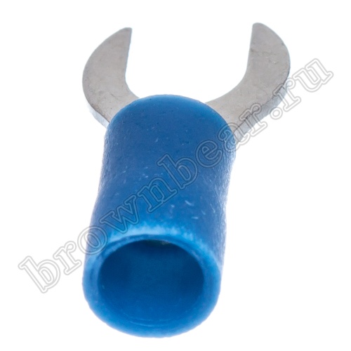 Клемма вилочная обжимная тип "U" 5.3 мм на провод 1.5 - 2.5 мм² круглая, изолированная, кратно 100шт. TYRI-2-5 фото 3