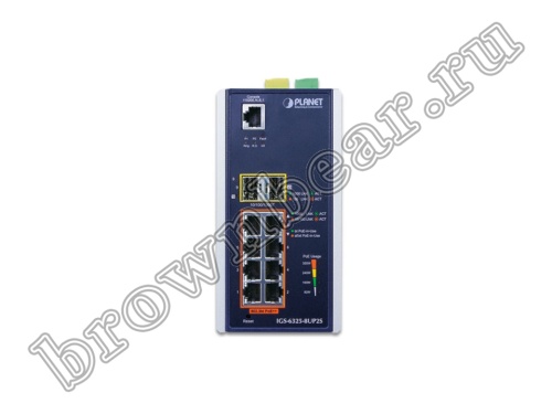 IGS-6325-8UP2S Промышленный управляемый L3 коммутатор Planet 8 портов 10/100/1000Мбит/с 802.3bt PoE 95Вт/порт, 2 порта SFP 100/1000Мбит/с фото 3